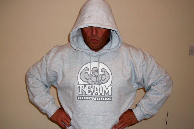 Light Grey Bodybuilding Clothing Hoodie Workout Top M  