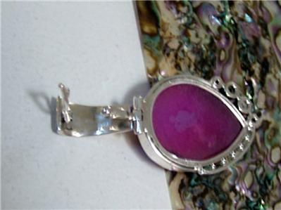 Deep Pink Druzy, Pearl, Amethyst Enhancer Pendant Sterling Silver 925 
