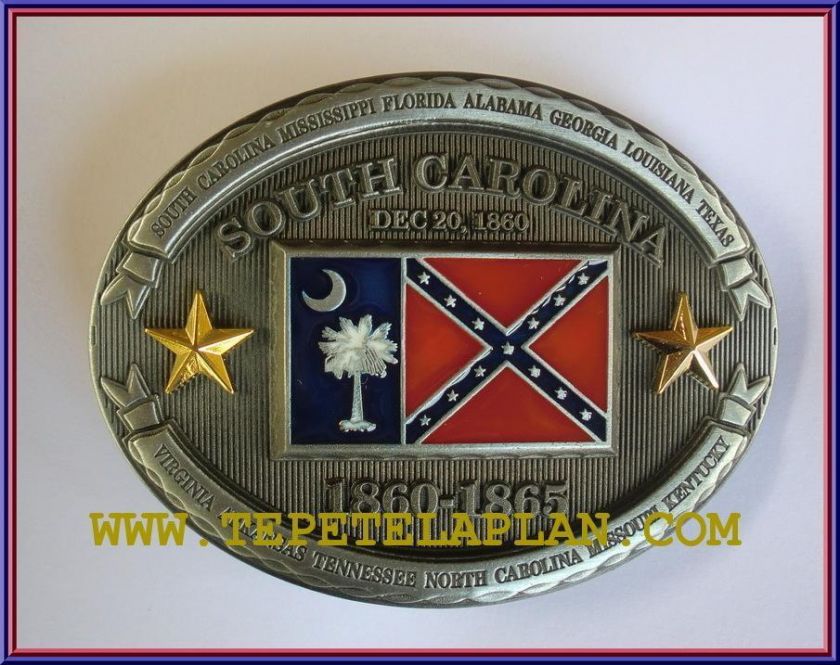 WESTERN REDNECK STATE FLAG SOUTH CAROLINA BELT BUCKLE  