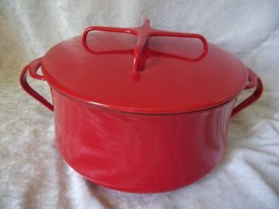 Eames ERA Dansk Made in France IHQ Kobenstyle Enamel Red Pot 