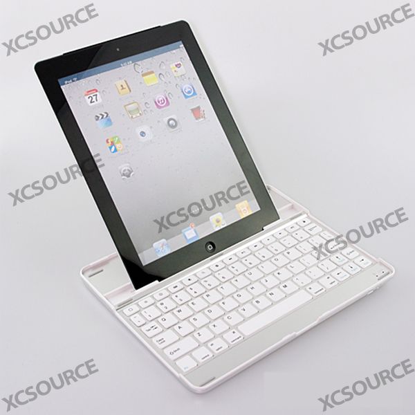 Aluminum Cover Case Bluetooth Wireless KeyBoard Dock Stand White for 