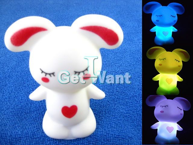 LED Color Change Rabbit Flashlight Torch Light Lamp  