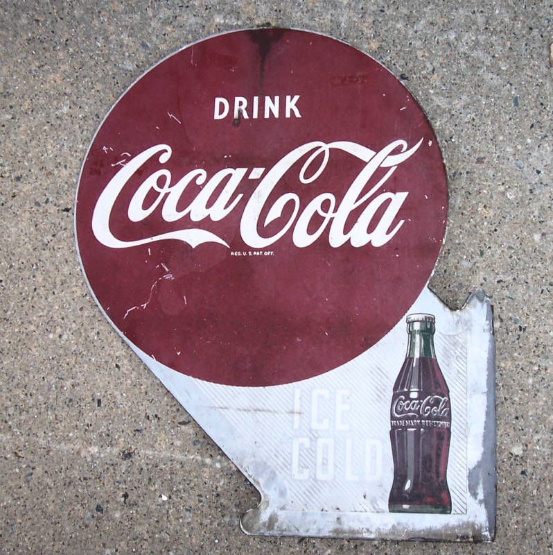 1949 Drink Coca Cola Flange Sign Soda Gas Station  