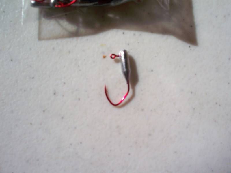 16 tube insert jig heads 4 crappie panfish red sickle  