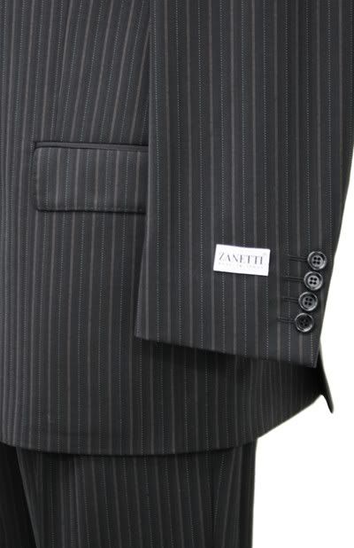 Zanetti Mens Italian Suit Black Mustard Stripes Z14  