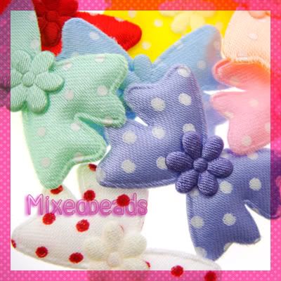 THIS AUCTION IS FOR A 40 PIECE LOT OF ASSORTED SATIN POLKA DOT BOW 
