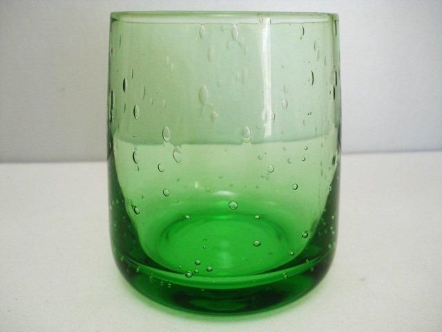 Green Bubble Glass Tumbler  