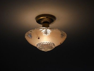   Antique Art Deco Victorian Ceiling light fixture Chandelier lamp shade