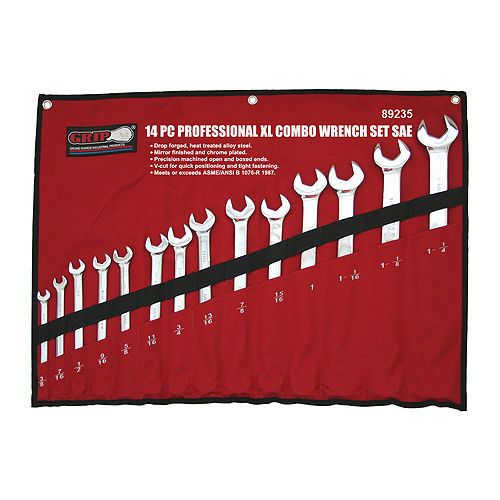 14PC PRO COMBINATION SAE STANDARD SIZE WRENCH TOOL SET  